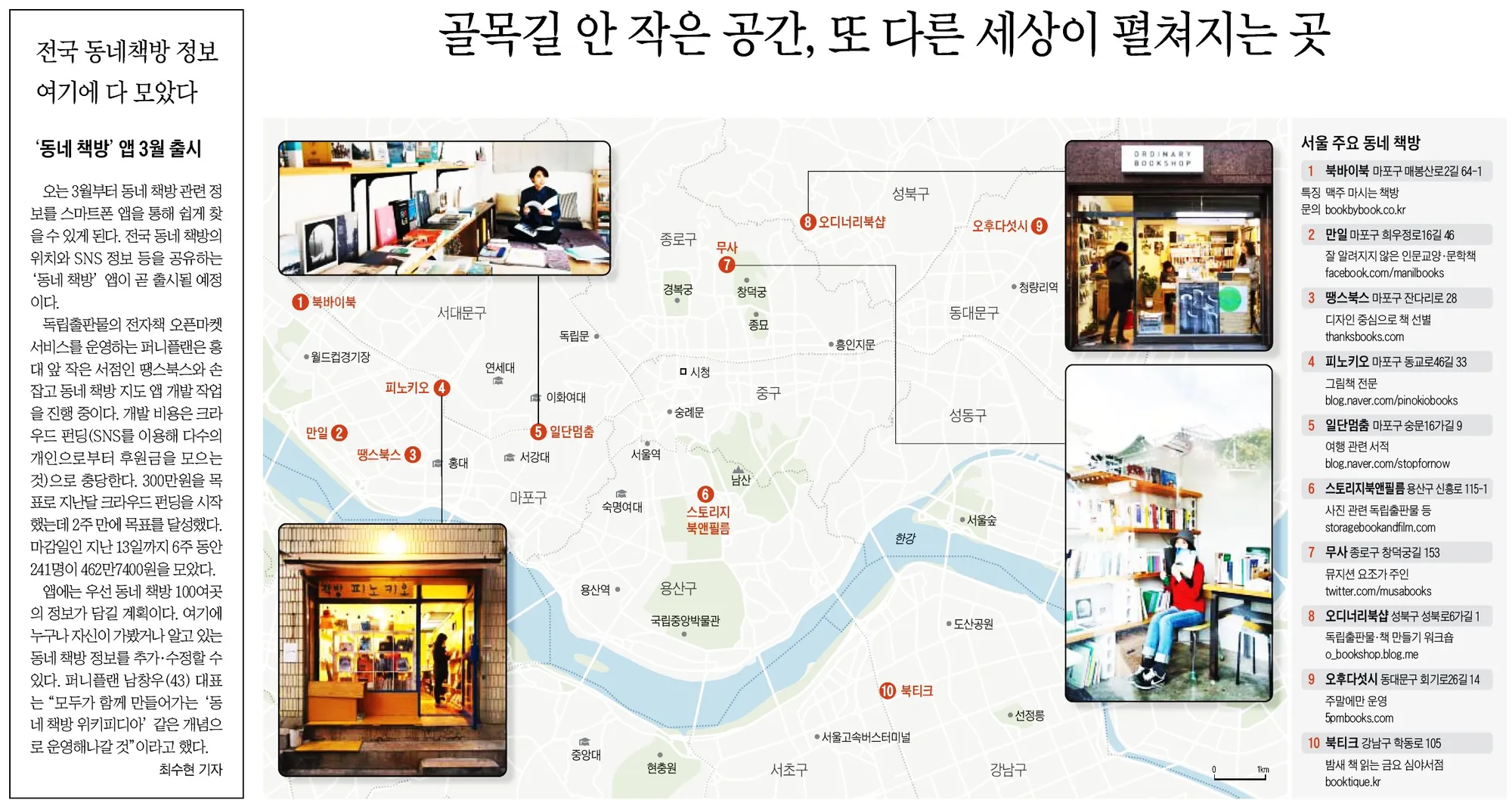 조선일보) 골목길 안 작은 공간, 또 다른 세상이 펼쳐지는 곳